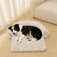 Coussin moelleux pour animaux de compagnie avec accoudoirs, tapis de couchage épais à poils longs pour chiens, antidérapant, lavable, pour petits, moyens et grands chiens, canapé d'intérieur