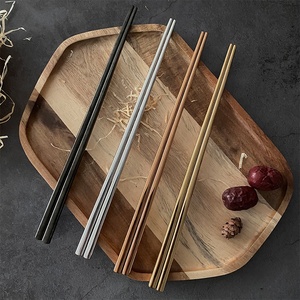Luxury titanium metal logo japanese chinese chopsticks set with box case wedding gift oem maker