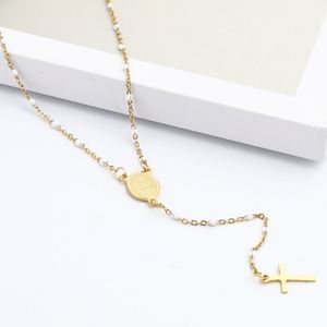 Chapelet Catholique en Acier Inoxydable Plaqué Or 18K, Bijou Religieux Chrétien, Collier Croix Totem, Cadeau d'Église - Product Image 4