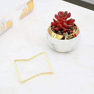 Maceta de Cerámica Mini para Suculentas <span class=keywords><strong>con</strong></span> Diseño de Dibujos Animados HY, Macetas para <span class=keywords><strong>Cactus</strong></span> y Plantas <span class=keywords><strong>con</strong></span> Soporte Metálico, Patrón de Mármol Sintético, Decoración de Escritorio y Suelo - Product Image 4