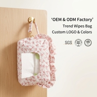 Sac de rangement pour lingettes de voyage en gros avec impression personnalisée sur le dos, pochette étanche pour lingettes humides, design personnalisé du côté inversé pour bébé