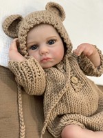 Wiedergeborenes Mädchen realistische Silikonpuppe Puppe Baby Bebe Bilder Vinyl Farbig weich voller Loulou