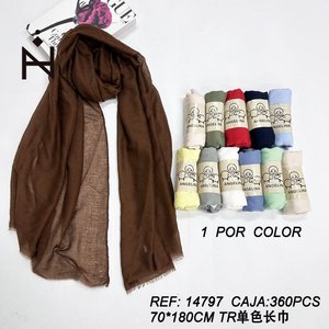 Sciarpa Lunga Monocolore Angelina TR 70x180cm, Accessorio Moda Tinta Unita - Product Image 3