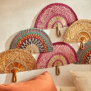 Éventail en jonc de mer au design unique Éventail en bambou Éventails en gros Éventail en jonc de mer en paille fait à la main exportateur vietnamien vente en gros - Product Image 3