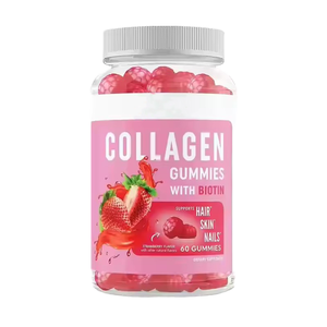 Gummies de collagène à la biotine saveur fraise – Complément alimentaire pour la santé des cheveux, de la peau et des ongles - Product Image 1