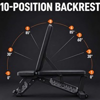 Banc de musculation multifonctionnel réglable et pliable pour usage commercial et domestique, pour press d'orteils et exercices couchés, avec support