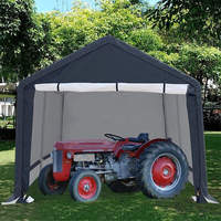 Abri de voiture en toile avec structure en acier pour l'extérieur, avec couverture imperméable double couche, 12' x 12'