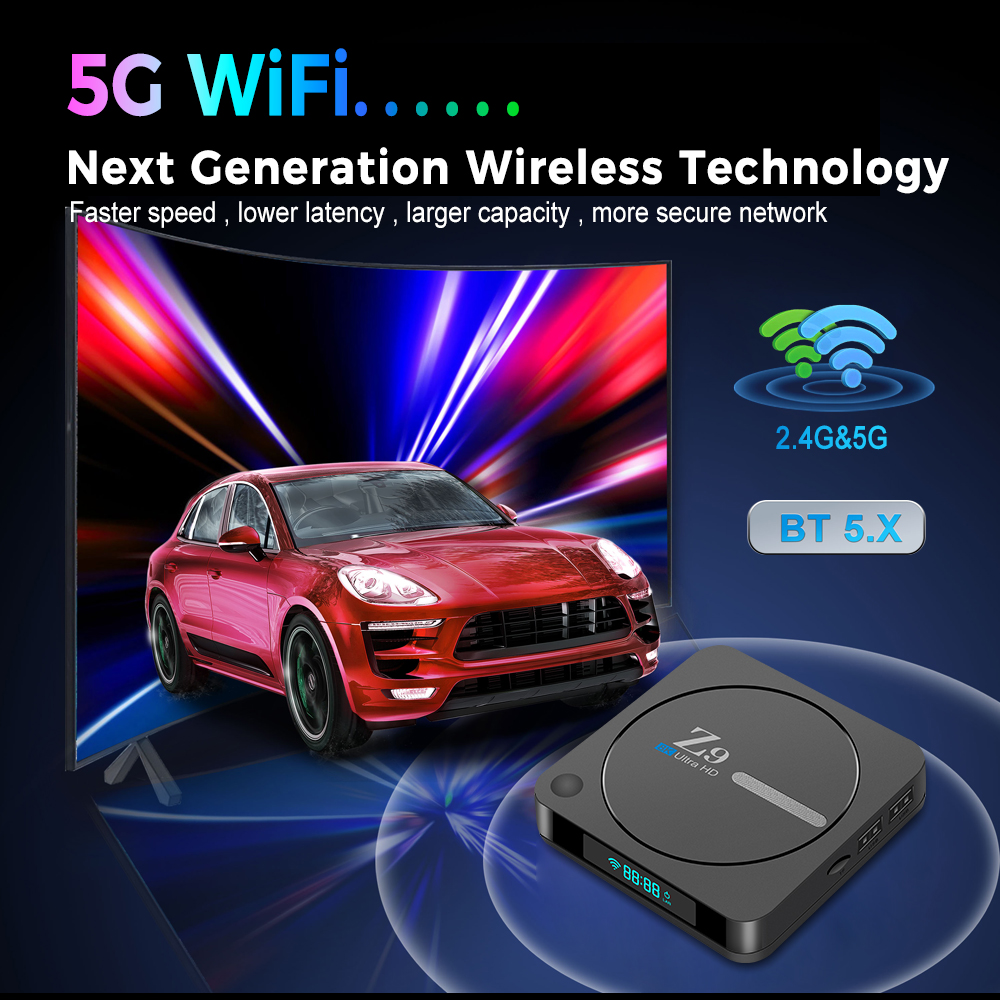 OTT Android Box Z9 Smart RK3528 SPEC 8K 2.4G /5G Dual-band