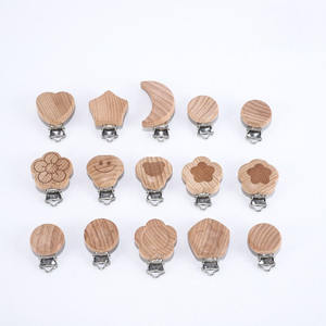 Clip per Ciuccio in Legno di Faggio Inciso al Laser e Acciaio Inossidabile, Durevole, Portatile e Riutilizzabile per Portaciuccio - Product Image 5