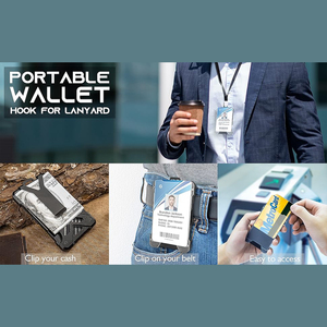 Slim Minimalist Aluminum Credit Card Holder ID Window Cash Clip <b>RFID</b> <b>Blocking</b> <b>Wallet</b> 10mm Thick No Closure Custom Logo - Product Image 6