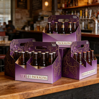 Boîte en carton ondulé robuste, multi-compartiments, imperméable, écologique, avec poignée et séparateur pour l'expédition de vin, de bière et de boissons