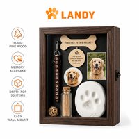 Boîte commémorative raffinée en bois pour animaux de compagnie, cadre artisanal en pin pour la conservation des souvenirs de chien ou de chat