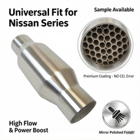 Convertisseur catalytique universel 2,5 pouces pour Nissan Altima Sentra Rogue 400 Cell, échappement haute performance en acier inoxydable filé