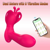 Bestseller App-gesteuerter Slip-Vibrator Stoßender Dildo Klitoris-Stimulator Vibrierende Slips Sexspielzeug für Frauen