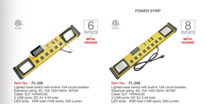 Protetor de Surto Elétrico DC 15A 125V 60HZ SJT 14AWG com 6 Tomadas USB Material PVC - Product Image 5