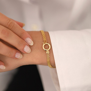 <span class=keywords><strong>Bracelet</strong></span> tendance en acier inoxydable imperméable, sans ternissement, avec fermoir mousqueton, chaîne en maille, <span class=keywords><strong>bracelet</strong></span> à fermoir <span class=keywords><strong>marin</strong></span> pour la fabrication de bijoux - Product Image 2