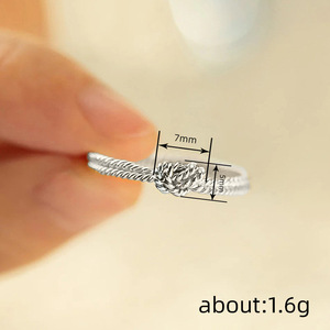 Anello Nuziale H506 con Fiocco in Argento, Gioiello Unisex Classico Senza Pietre e Senza Incastonature - Product Image 4