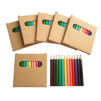 Crayons de couleur hexagonaux solubles personnalisés Bonvada BK-CPZ11 3,5 pouces pour étudiants et enfants, en bois, HB 2B, 6 couleurs