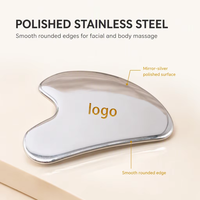 Outil de massage facial Gua Sha en acier inoxydable en forme de cœur, vente en gros d'usine