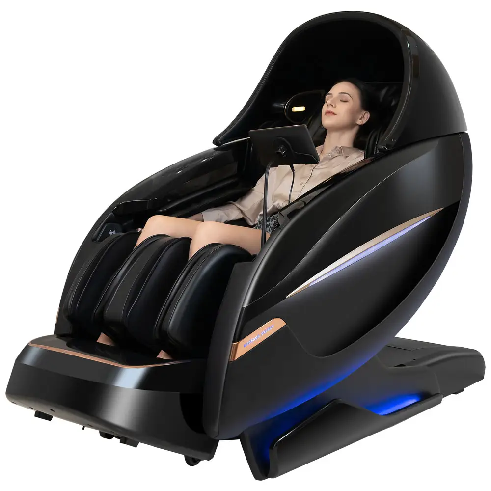 เทคโนโลยี Ai อัตโนมัติ Kneading สีฟ้านวด Recliner เก้าอี้4d Zero Gravity