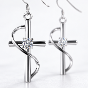 Orecchini pendenti lunghi geometrici con zirconi per donna, gioielli eleganti e alla moda - Product Image 5