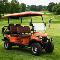 Carro de Golf Eléctrico Todoterreno de Lujo de 4 Plazas y 72V con Batería de Litio, Ruedas Grandes y Chasis Reforzado, Ideal para Caza