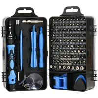Kit d'outils de démontage et de réparation de montres et téléphones numériques, magnétique, isolé, nickelé, multi-usages, 115-en-1, en gros