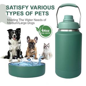 <span class=keywords><strong>2025</strong></span> último lindo patrón de pata de perro botella multifunción para mascotas para exteriores con comederos desmontables cuencos para perros - Product Image 5