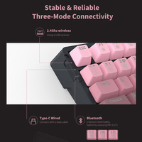 Kustom 75% Gasket dipasang 81 tombol 2.4G BT kabel Gaming mekanik Keyboard nirkabel rgb mekanik keyboard untuk PC Gamer