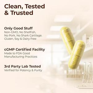 Complément articulaire halal sans produits d'origine animale : capsules de glucosamine et chondroïtine, comprimés de glucosamine, glucosamine chondroïtine MSM - Product Image 3