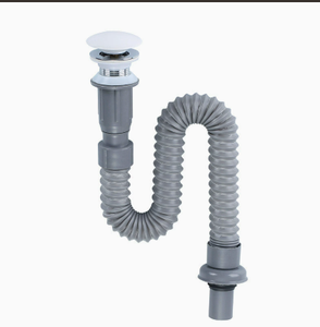 Tubo de desagüe flexible integrado para lavabo, manguera de drenaje para instalación de lavabo de baño - Product Image 4