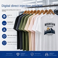 Teknologi Pencetakan Digital Langsung ke Pakaian Kaos Pria Lengan Pendek Musim Panas Katun Murni Berkualitas Tinggi