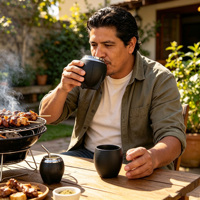 Tasse à maté argentine isotherme à double paroi en acier inoxydable de 280 ml avec paille et ensemble de plusieurs tasses en cuir