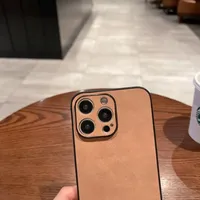 Étui de téléphone de luxe antichoc en cuir suédé d'agneau pour iPhone 15 14 13 12 11 Pro Max XS X XR 7 8 Plus SE3 Coque de protection en silicone 18pro 18pm 18pro 18pm