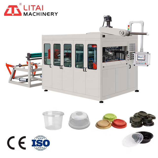Fully-automatic PP PS PET PLA Plastic Thermoforming Machine for Making Box Plate Tea Coffee Cup Lid