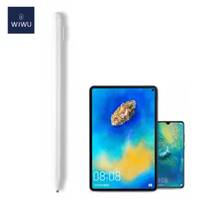 WiWU Pensil Tablet Elektronik, Pena Stylus Logam Digital Kapasitor Pena Ujung Lembut untuk Apple Pena