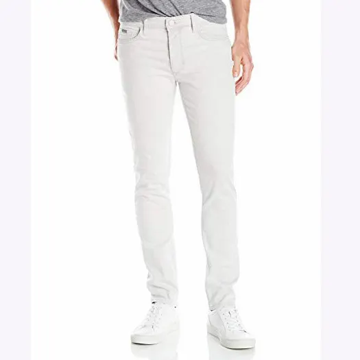 Jeans skinny slim fit moda denim bianco all'ingrosso da uomo