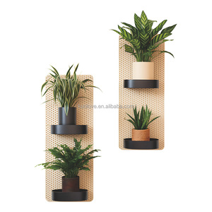 3D plantes en pot et fleurs simulation <span class=keywords><strong>triptyque</strong></span> stickers muraux salon chambre décoration papier peint autocollants auto-adhésifs - Product Image 4