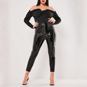 Vente en gros de pantalons droits pour femmes pantalons en faux <span class=keywords><strong>cuir</strong></span> Pu de haute qualité - Product Image 6