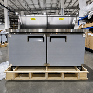Tavolo Refrigerato Commerciale da 470L per Preparazione Cibo, Banco Frigo per Sandwich, Insalate e Pizza in Acciaio Inox R290 con Vaschette GN, Certificato ETL - Product Image 2