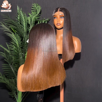 Perruque de luxe 1B/30 Super Double Drawn sans colle, ultra-lisse, avec closure 5x5, en cheveux humains vierges vietnamiens bruts SDD pour femmes