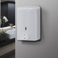 Distributeur de savon liquide en mousse mural H6, design à 90 degrés, manuel, en plastique ABS, 500 ml, avec pompe tactile, blanc