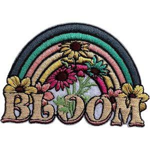 Patch brodé Bloom Rainbow 3 à thermocoller pour sacs, vêtements, chapeaux, jeans, bricolage - Product Image 1