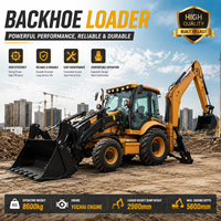 Baggerlader Yuchai 8600kg 5600mm Grabtiefe 4WD für Kommunale Rohrleitungs-Bauarbeiten und Ausgrabungen