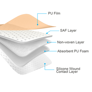 Sutura ferida pós-operatória impermeável respirável médico silicone espuma ferida vestir - Product Image 3