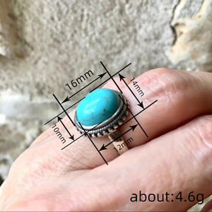 Anello T0916 con Gemma Turchese Ovale Naturale, Montatura a Castone, Anelli Unisex alla Moda, Idea Regalo - Product Image 5