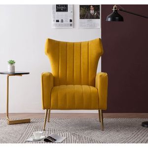 Fauteuil à dossier haut capitonné en tissu velours <span class=keywords><strong>Lauretta</strong></span>, style moderne glamour, pour salon - Product Image 2