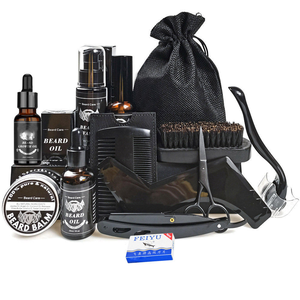 14-piece set (all-black beard set)