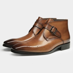 Botas de Cuero con Hebilla para Hombre, Botas Casuales con Suela Plana y Diseño Retro, Estilo Puntiagudo, Nueva Colección Invierno 2025 - Product Image 2