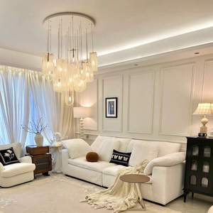 Lámpara Colgante Moderna en Forma de U de Cristal Artístico para Vestíbulos de Hoteles, Oficinas de Ventas, Recepción, Modelo HM-LK-9965, Decoración para Sala de Estar - Product Image 3